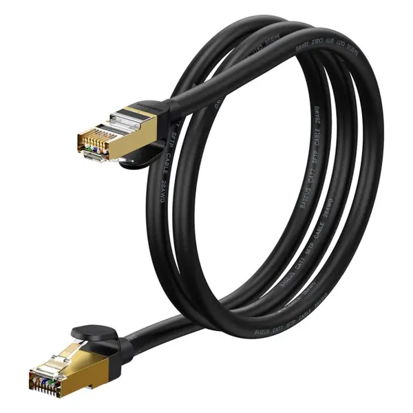 Кабель Baseus high Speed Seven types of RJ45 10Gigabit network cable (round cable) 1m Black (WKJS010101)