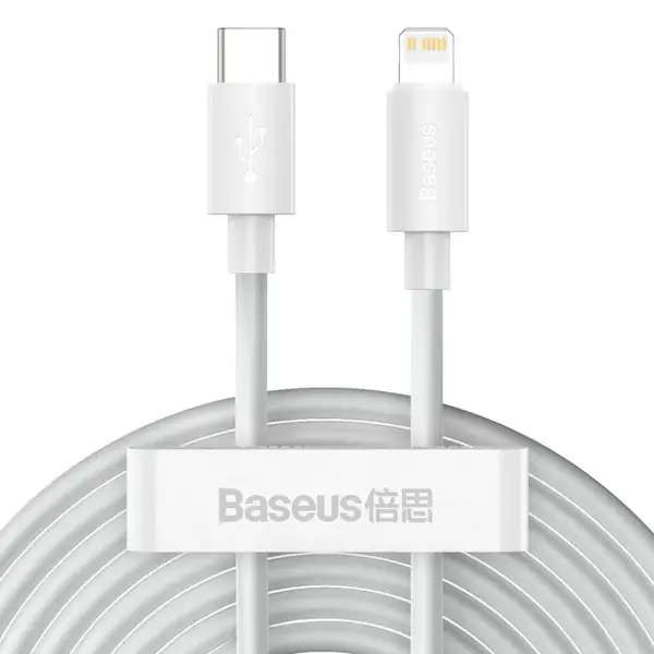 Кабель Baseus Simple Wisdom Data Cable Kit Type-C to iP PD 20W (2PCS/Set) 1.5m White (TZCATLZJ-02)
