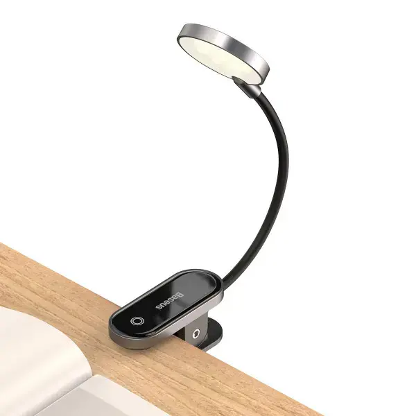 Акумуляторна LED лампа на кліпсі Baseus Comfort Reading Mini Clip Lamp Dark Gray (DGRAD-0G), зображення 3