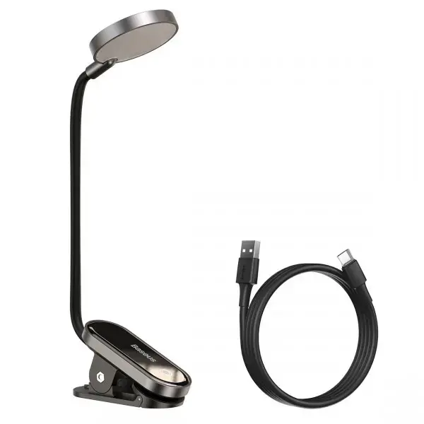 Акумуляторна LED лампа на кліпсі Baseus Comfort Reading Mini Clip Lamp Dark Gray (DGRAD-0G), зображення 4