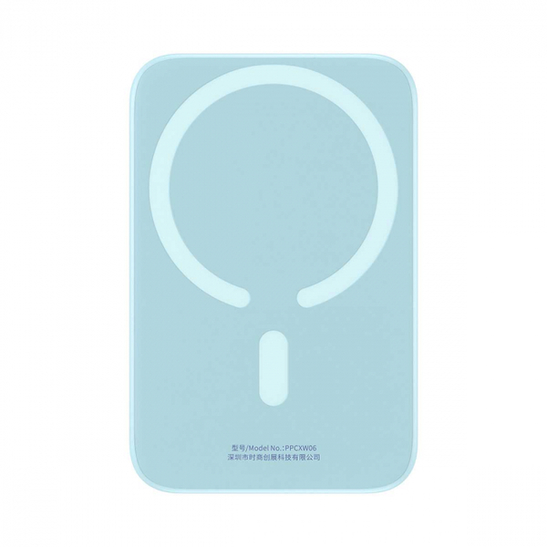 Внешний аккумулятор Baseus Magnetic wireless Fast charging power bank 6000mAh 20W Blue (PPCX020003), Цвет: Голубой, Оригинальное название цвета: Blue, Батарея, мAч: 6000, изображение 7