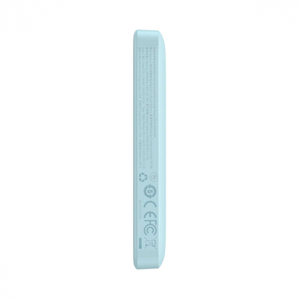 Внешний аккумулятор Baseus Magnetic wireless Fast charging power bank 6000mAh 20W Blue (PPCX020003), Цвет: Голубой, Оригинальное название цвета: Blue, Батарея, мAч: 6000, изображение 4