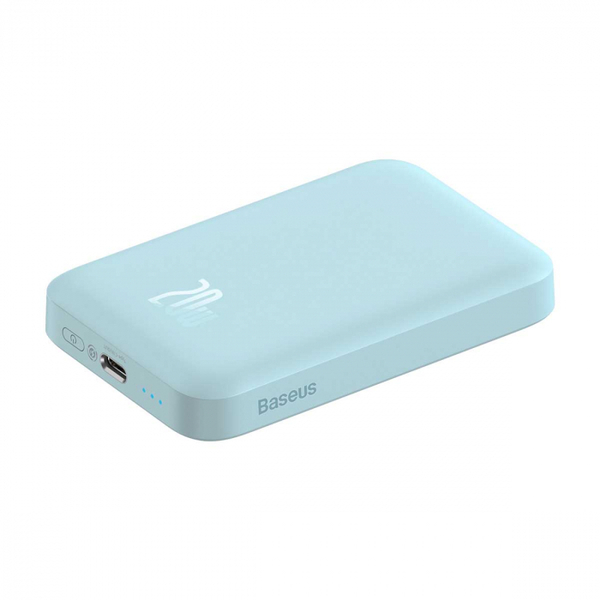 Внешний аккумулятор Baseus Magnetic wireless Fast charging power bank 6000mAh 20W Blue (PPCX020003), Цвет: Голубой, Оригинальное название цвета: Blue, Батарея, мAч: 6000, изображение 3