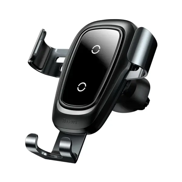 Автодержатель для мобильного с беспроводной зарядкой Baseus Metal Wireless Charger Gravity Car Mount (Air Outlet Version) Tarnish (WXYL-B0A)