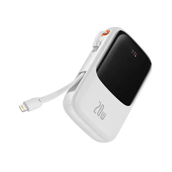 Внешний аккумулятор Baseus Qpow Pro Digital Display Fast Charge 10000mAh 20W White (PPQD020002), изображение 5