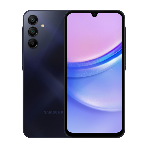 Смартфон Samsung Galaxy A15 A155F 4/128Gb Blue Black (SM-A155FZKDEUC), Пам'ять: 128 Гб, Колір: Чорний, Оригінальна назва кольору: Blue Black, Об'єм оперативної пам'яті: 4 Гб, Об'єм накопичувача: 128 Гб