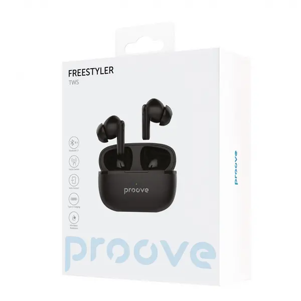 Беспроводные наушники Proove Freestyler TWS black (TWFS00010001), Цвет: Черный, Оригинальное название цвета: Black, изображение 6