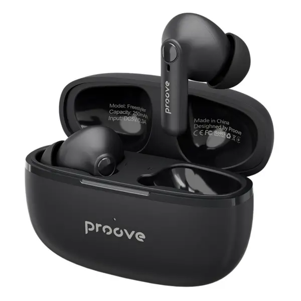 Беспроводные наушники Proove Freestyler TWS black (TWFS00010001), Цвет: Черный, Оригинальное название цвета: Black, изображение 3