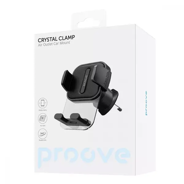 Автомобильный держатель для мобильного Proove Crystal Clamp Air Outlet Car Mount black (CHCC00000001), изображение 2