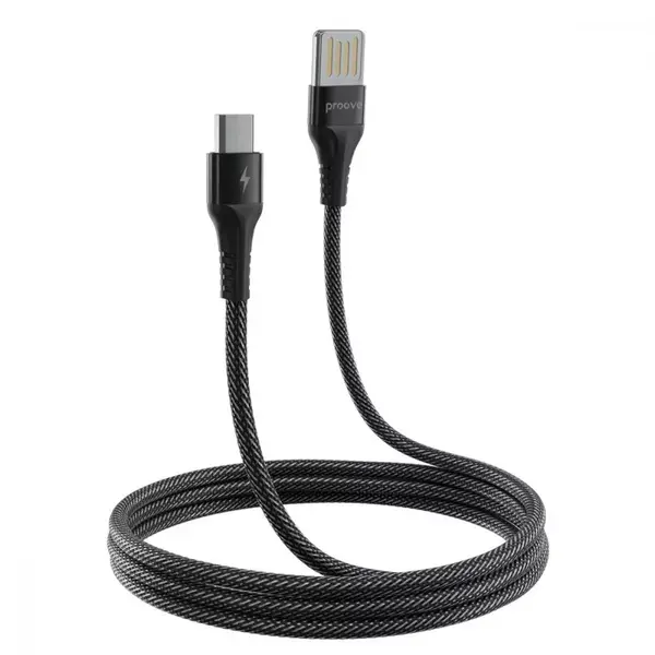Кабель Proove Double Way Weft Micro USB 2.4A (1m) black (CCDW20001301)