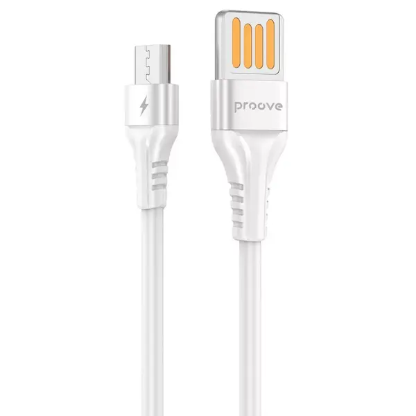 Кабель Proove Double Way Silicone Micro USB 2.4A (1m) white (CCDS20001302)