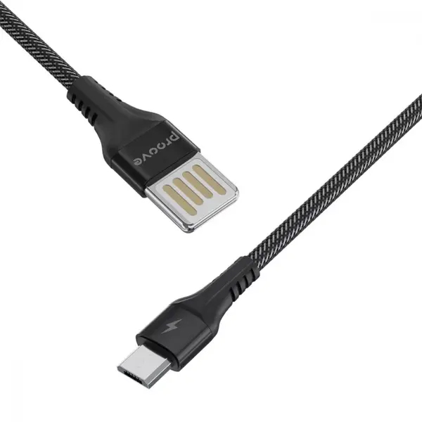 Кабель Proove Double Way Weft Micro USB 2.4A (1m) black (CCDW20001301), изображение 2