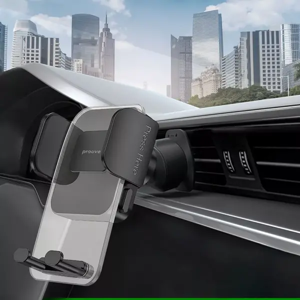 Автомобильный держатель для мобильного Proove Crystal Clamp Plus Air Outlet Car Mount black (CHCCP0000001), зображення 3