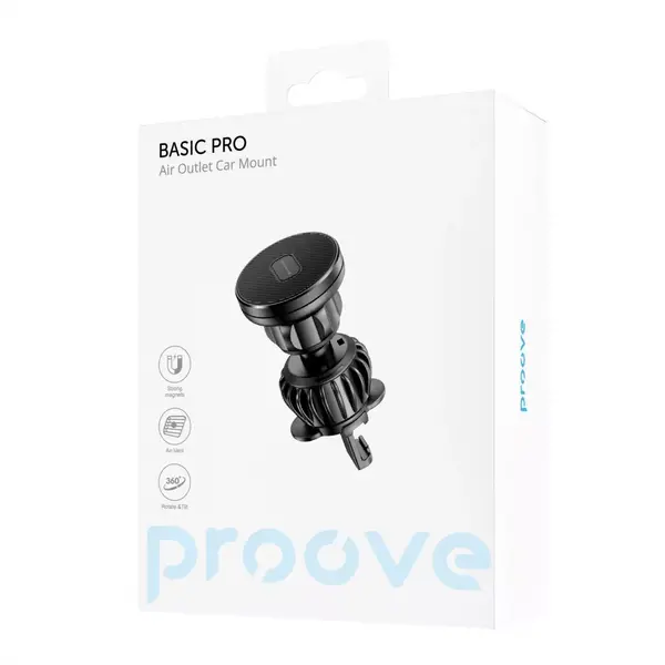 Автомобильный держатель для мобильного Proove Basic Pro Air Outlet Car Mount black (CHBP00000001), изображение 2