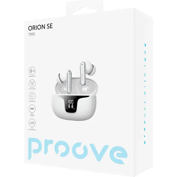 Беспроводные наушники Proove Orion SE TWS white (TWOR20010002), Цвет: Белый, Оригинальное название цвета: White, изображение 4