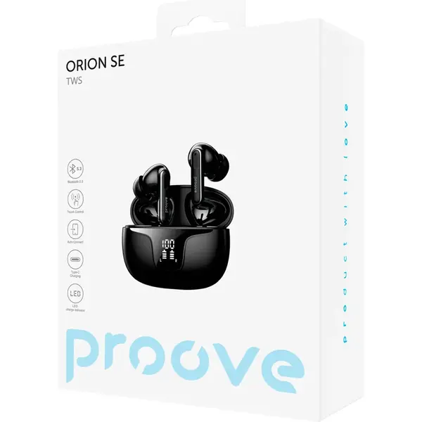 Беспроводные наушники Proove Orion SE TWS black (TWOR20010001), Цвет: Черный, Оригинальное название цвета: Black, изображение 4