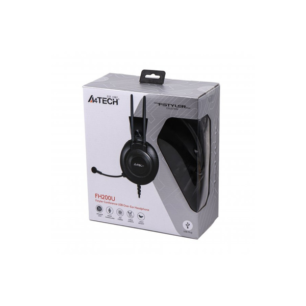 Наушники A4-Tech FH200U (Grey) USB с микрофоном, цвет серый, изображение 5