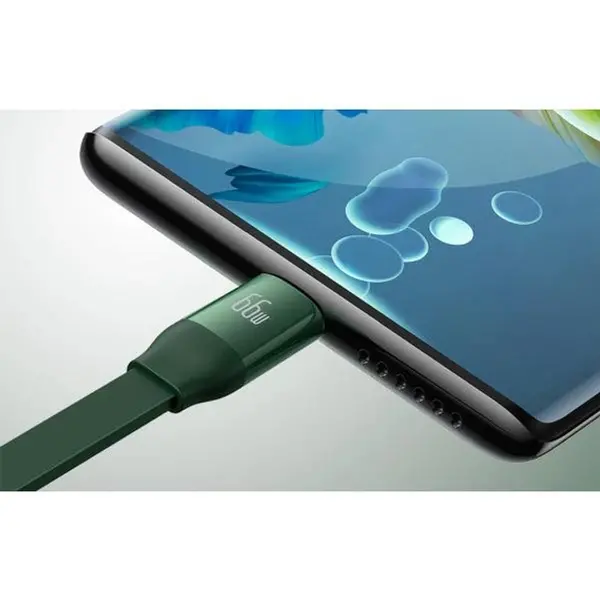 Кабель Baseus Bright Mirror 2 Series Retractable 3-in-1 Fast Charging Data Cable USB to Lightning+Type-C+MicroUSB 66W 1.1m Green, изображение 10