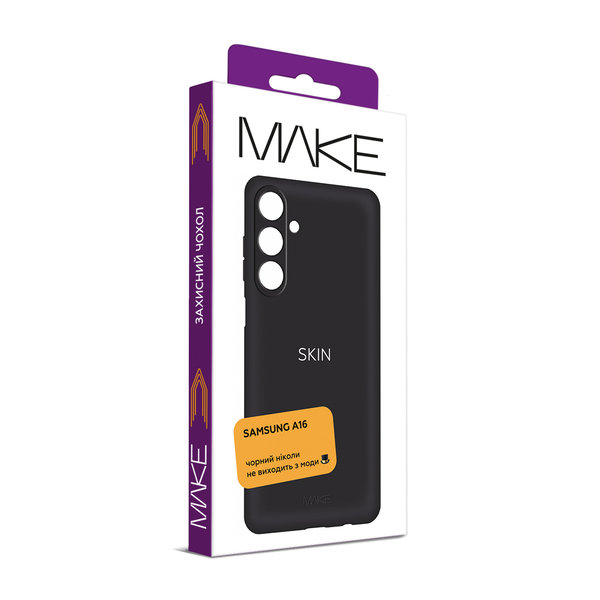Чехол силиконовый MAKE Samsung Galaxy A16 A165 чорний Skin Black, изображение 3