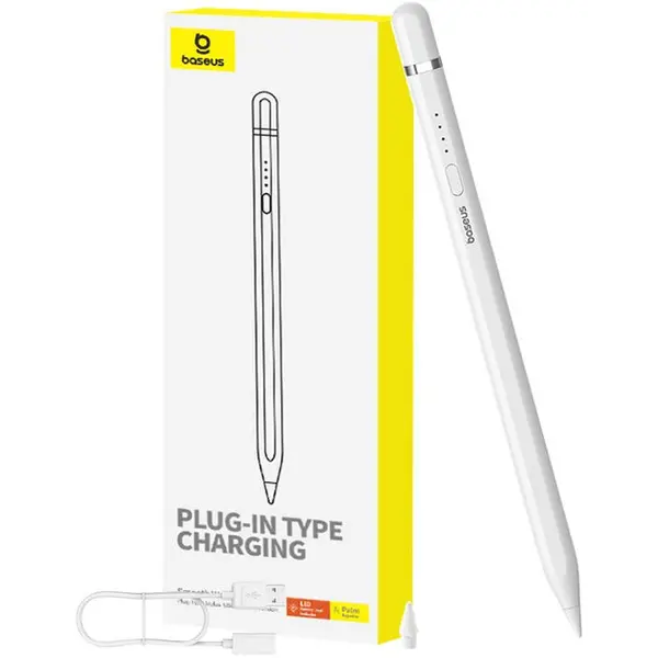 Стилус Baseus Smooth Writing 2 Series Plug-Type Stylus USB-C Active Version, Moon White (With USB-A to USB-C cable and active pen tip) (P80015806211-01), изображение 6