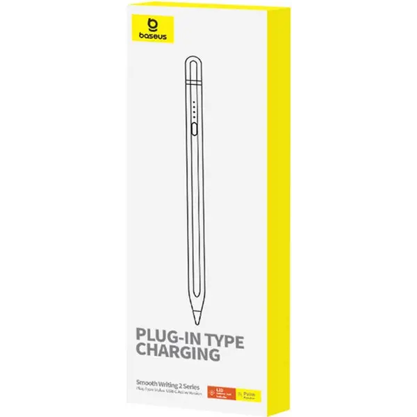 Стилус Baseus Smooth Writing 2 Series Plug-Type Stylus USB-C Active Version, Moon White (With USB-A to USB-C cable and active pen tip) (P80015806211-01), изображение 7