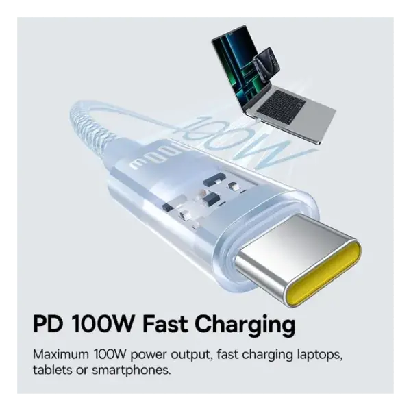 Кабель Baseus Gem Fast-Charging Data Cable USB-C to USB-C 100W 2m Galaxy Blue (P10373000311-01), изображение 2
