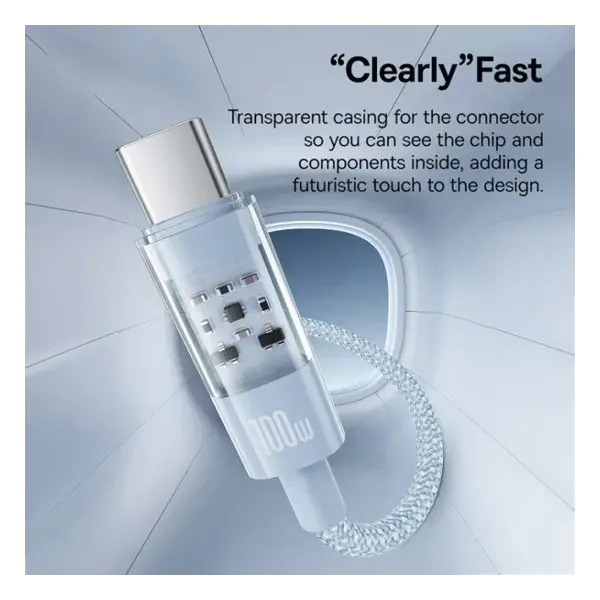 Кабель Baseus Gem Fast-Charging Data Cable USB-C to USB-C 100W 2m Galaxy Blue (P10373000311-01), изображение 6
