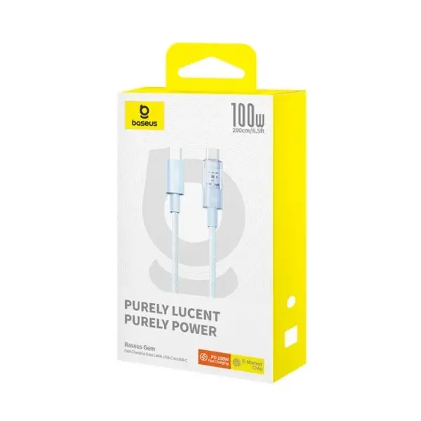 Кабель Baseus Gem Fast-Charging Data Cable USB-C to USB-C 100W 2m Galaxy Blue (P10373000311-01), изображение 7