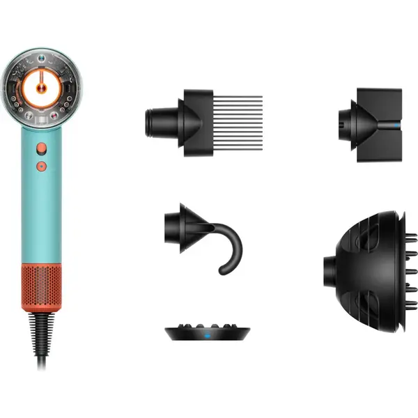 Фен для волос Dyson HD16 Supersonic Nural Ceramic Patina/Topaz, Цвет: Бірюзовий, Оригинальное название цвета: Nural Ceramic Patina/Topaz, изображение 2