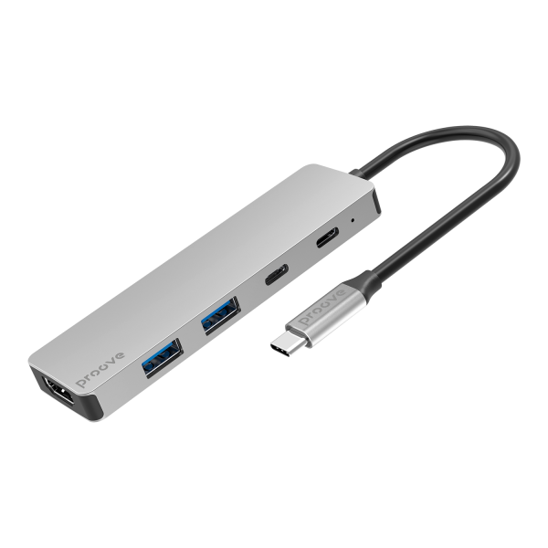 Type-C-Хаб Proove Iron Link 5 in 1 (2*Type-C + 2*USB3.0 + HDMI) (silver) (HBIL00222024)