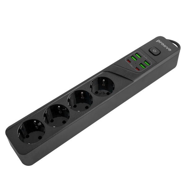 Мережевий фільтр Proove Power Strip P-04 4 р + 4 USB + 2 Type-C 2м black (PSP442420001), зображення 4