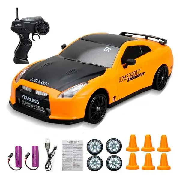Машинка для дрифту на радіокеруванні Nissan GT-R (1:24) (yellow), изображение 3