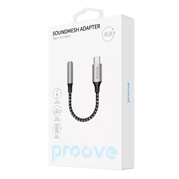 Перехідник AUX Proove SoundMesh Type-C to 3.5mm (gray) (ACSM00005201), зображення 2