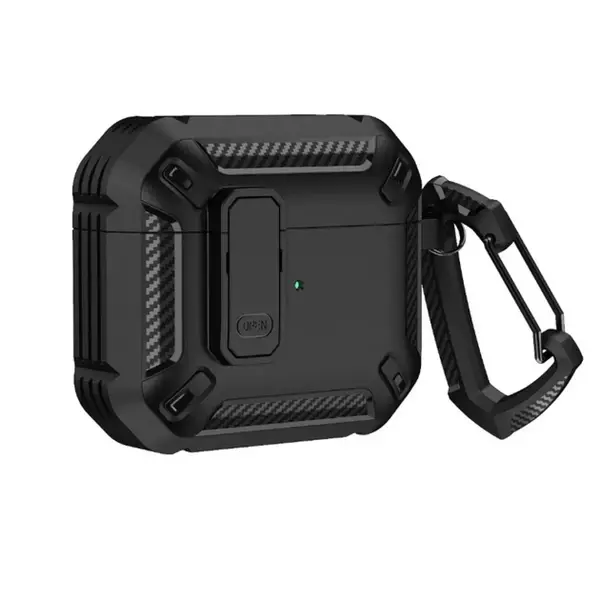 Протиударний чохол Defender Case for AirPods 4 (black), Колір: Чорний, Оригінальна назва кольору: Black, зображення 3