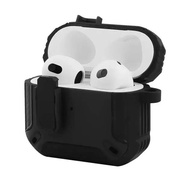 Протиударний чохол Defender Case for AirPods 4 (black), Колір: Чорний, Оригінальна назва кольору: Black, зображення 2