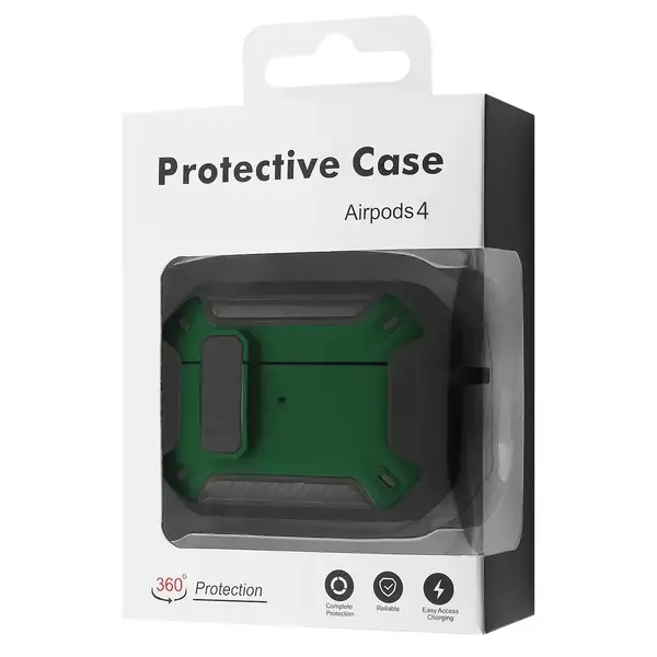 Протиударний чохол Defender Case for AirPods 4 (green/black), Колір: Зелений, Оригінальна назва кольору: Green, зображення 5