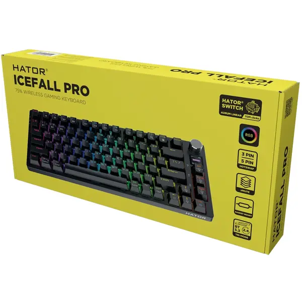 Клавиатура механическая HATOR Icefall PRO wireless, TFT display, (HTK450UA) black, изображение 10
