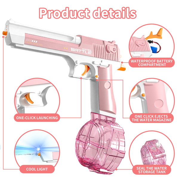 Іграшковий водяний пістолет Water Gun Desert Eagle (рожевий), изображение 2