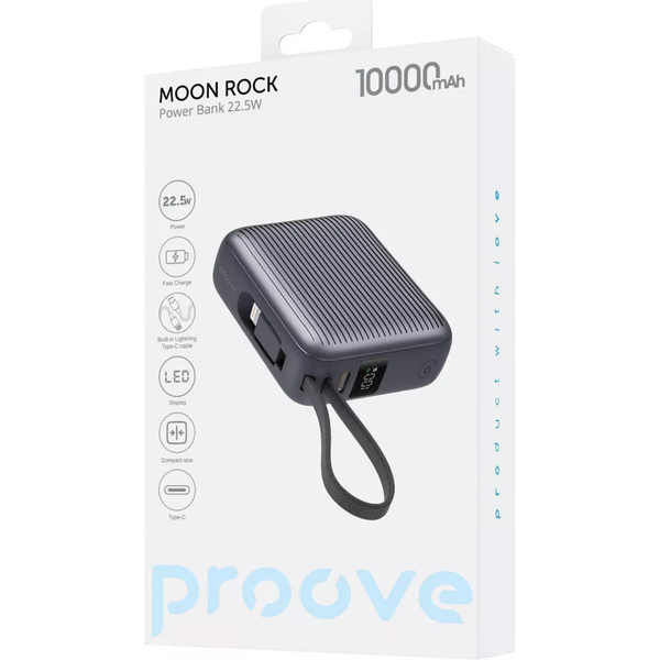 Зовнішній акумулятор Proove Moon Rock 22.5W 10000mAh (сірий) (PBM122012105), зображення 3
