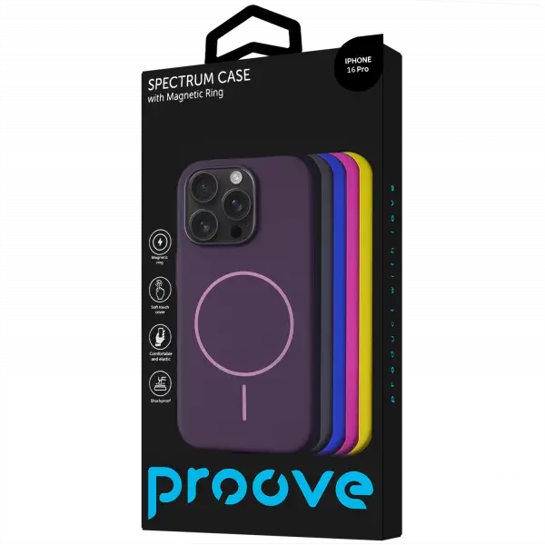 Чохол Proove Spectrum Case with Magnetic Ring iPhone 16 Pro deep black, зображення 3