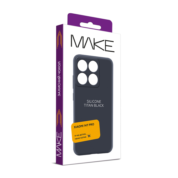 MAKE Чохол Xiaomi 14T Pro Silicone Titan Black, зображення 4