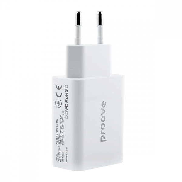 Мережевий зарядний пристрій Proove Rapid 20W (Type-C +USB) White, изображение 3
