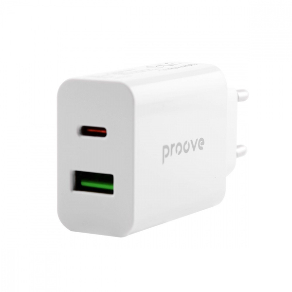 Мережевий зарядний пристрій Proove Rapid 20W (Type-C +USB) White, изображение 4
