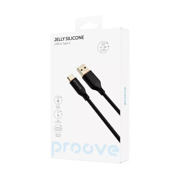 Кабель Proove Jelly Silicone Type-C 2.4A (1m) Black (CCJS20001201), изображение 5