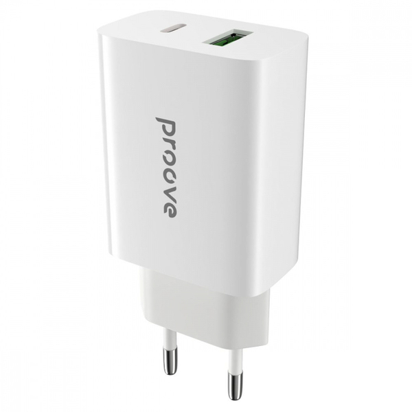 Мережевий зарядний пристрій Proove Rapid 20W (Type-C +USB) White