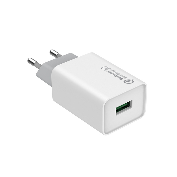 Мережевий зарядний пристрій Colorway 1USB Quick Charge 3.0 (18W) White, зображення 3
