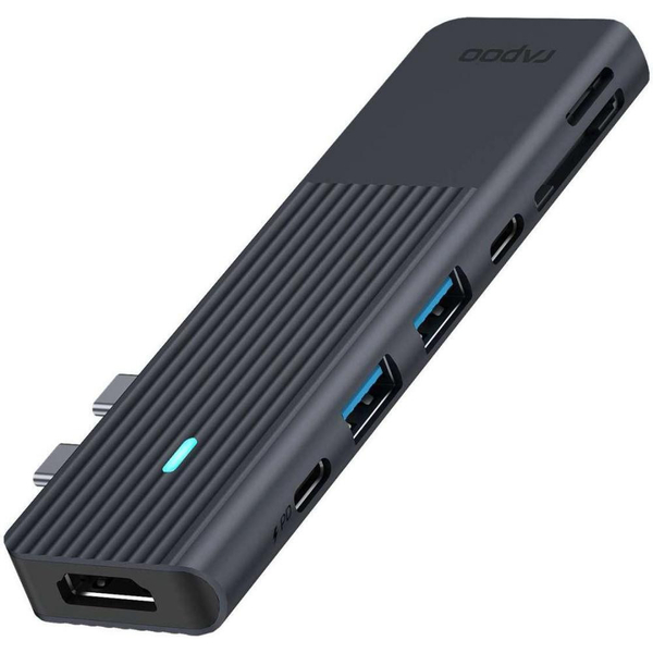 USB-C хаб RAPOO UCM-2003, 7 в 1, черный