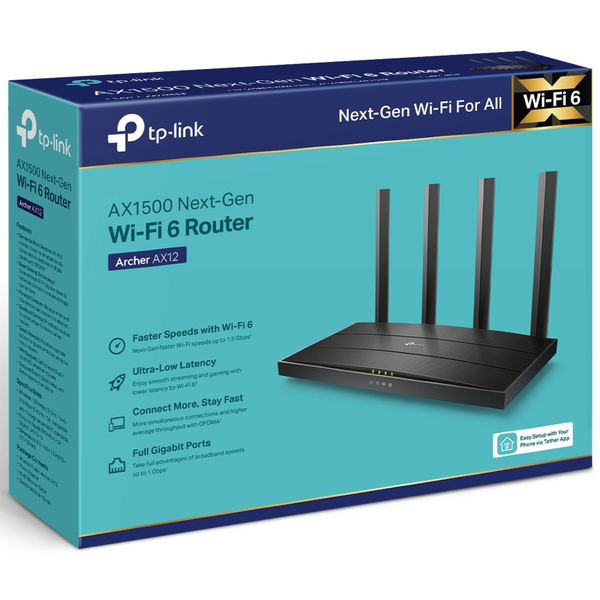 Маршрутизатор интернет WiFi6 TP-Link Archer AX12, изображение 6