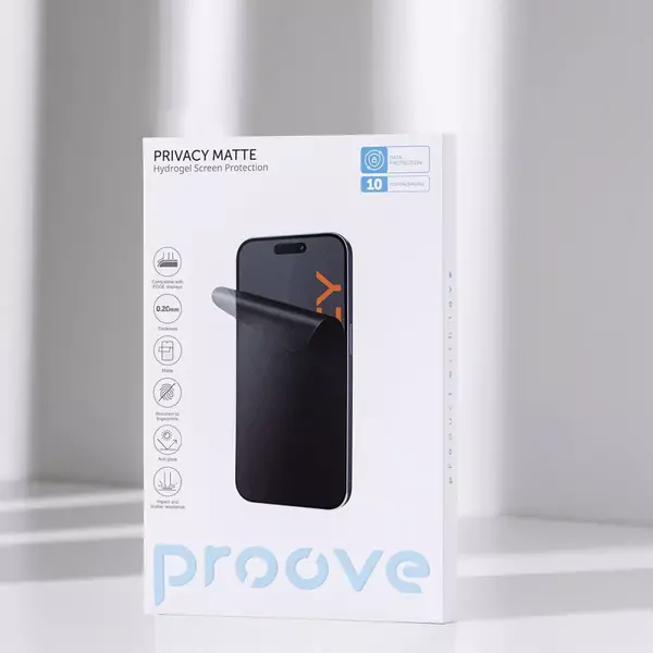 Захисна гідрогелева плівка Proove Hydrogel Screen Protection PRIVACY Matte, зображення 6