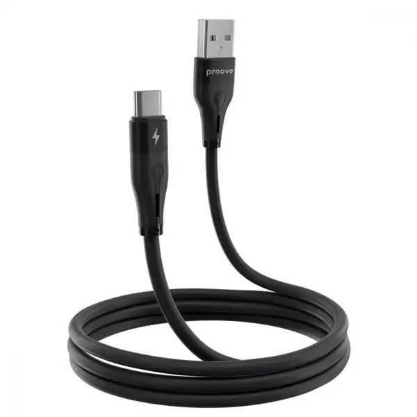 Кабель Proove Soft Silicone Type-C 2.4A (1m) Black, изображение 3